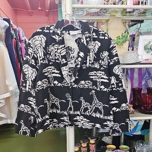 Black and White Safari Print Women's Jacket